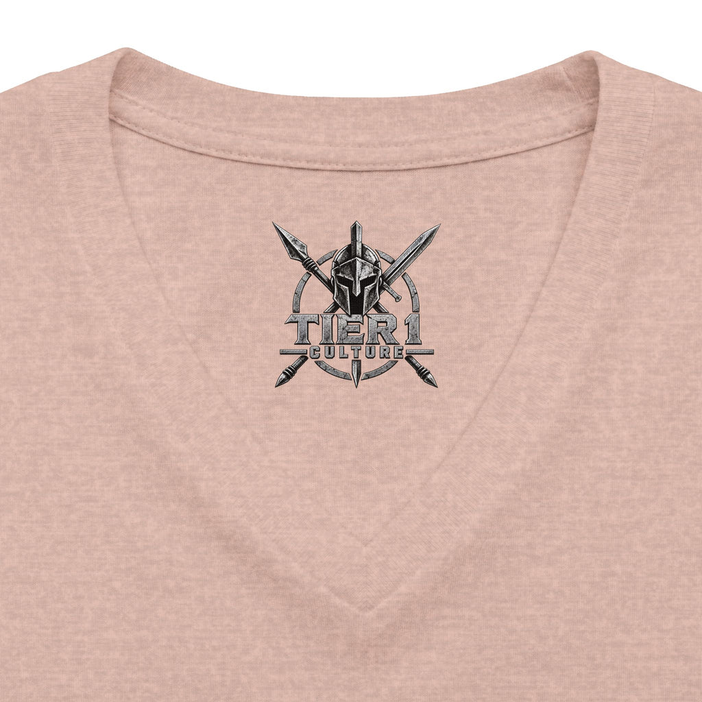Women's V-Neck Tee – Tribal Culture Warrior Graphic