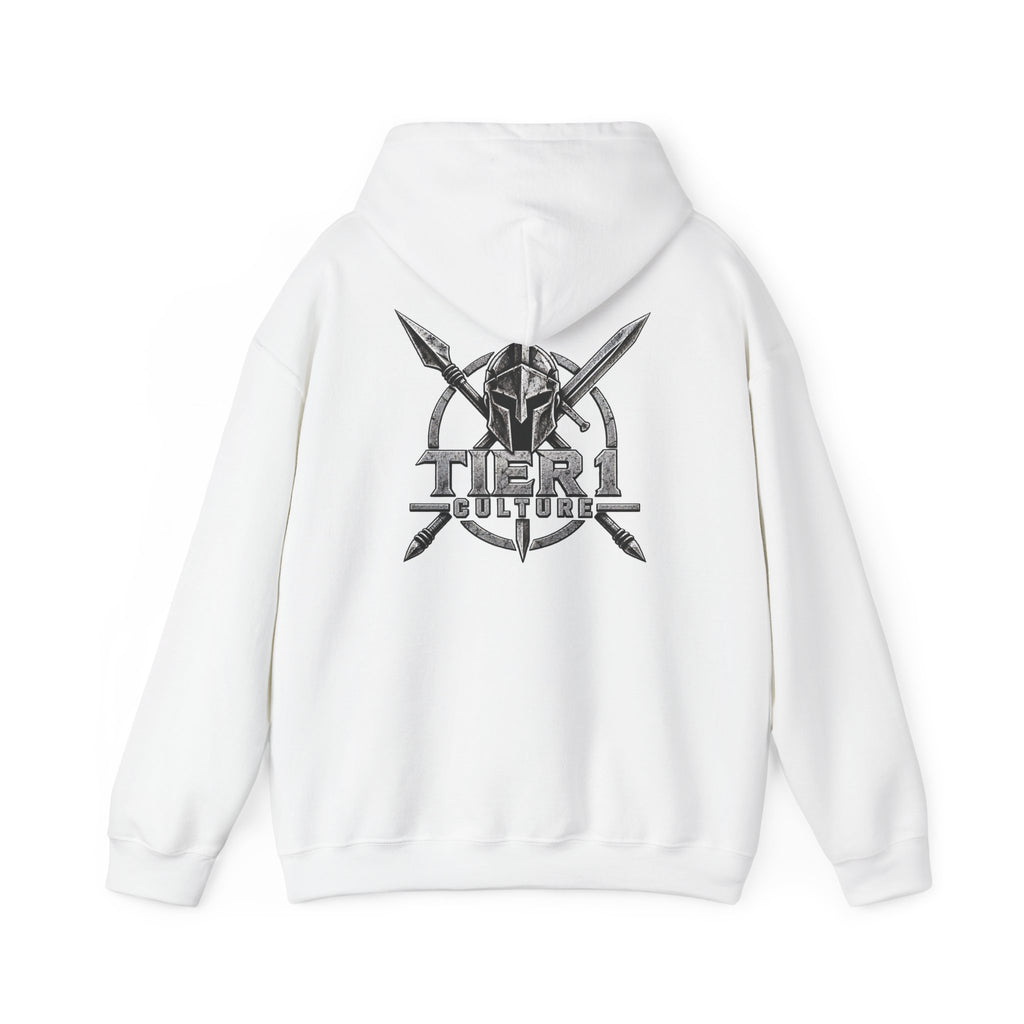 Tier 1 Culture Spartan Warrior Logo Hoodie | Military-Inspired Streetwear