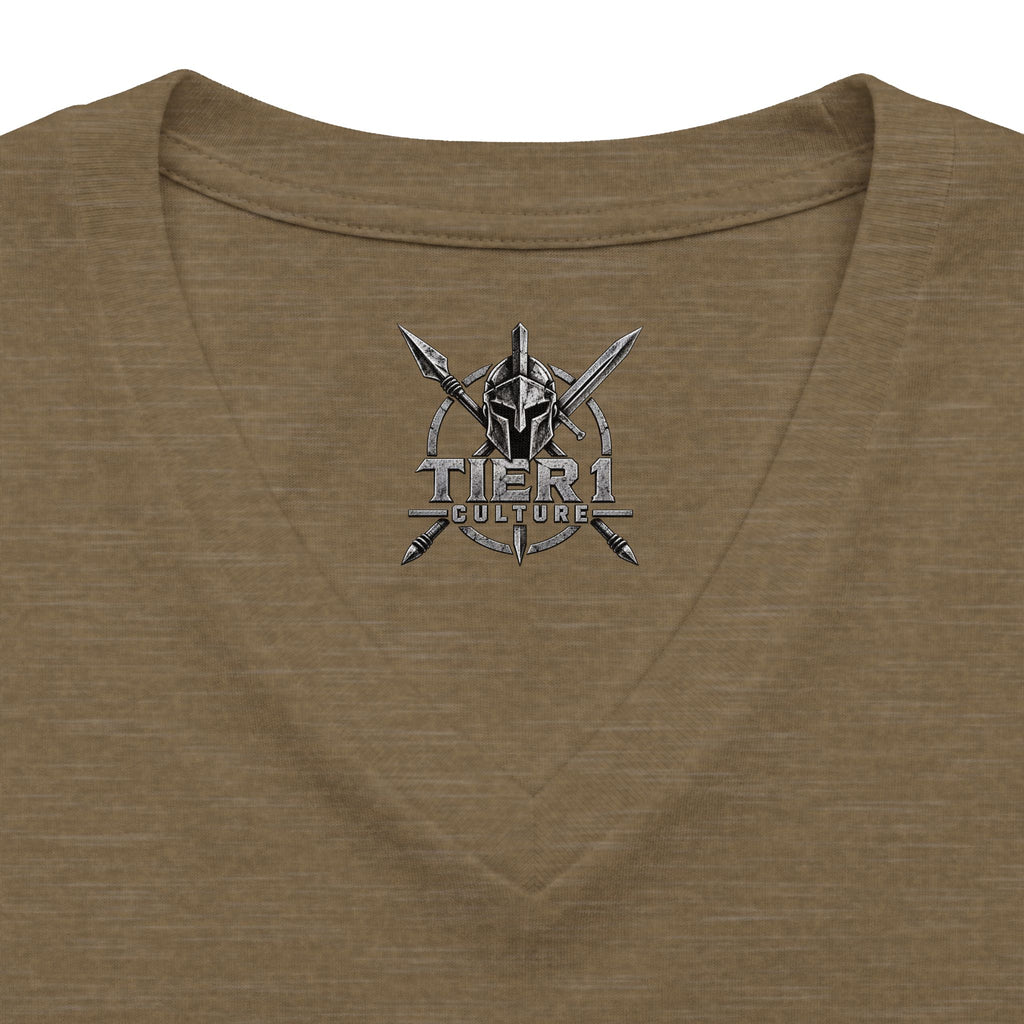 Women's V-Neck Tee – Tribal Culture Warrior Graphic