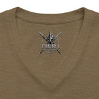 Women's V-Neck Tee – Tribal Culture Warrior Graphic