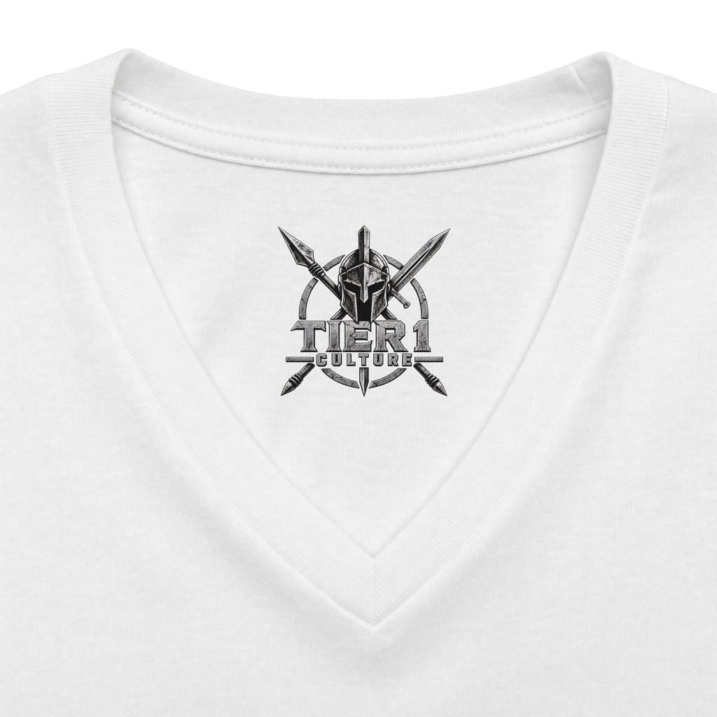 Women's V-Neck Tee – Tribal Culture Warrior Graphic