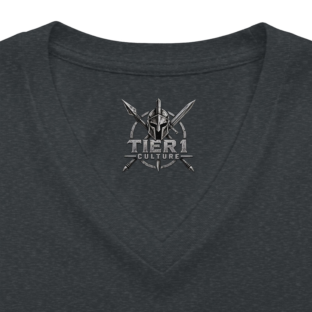 Women's V-Neck Tee – Tribal Culture Warrior Graphic