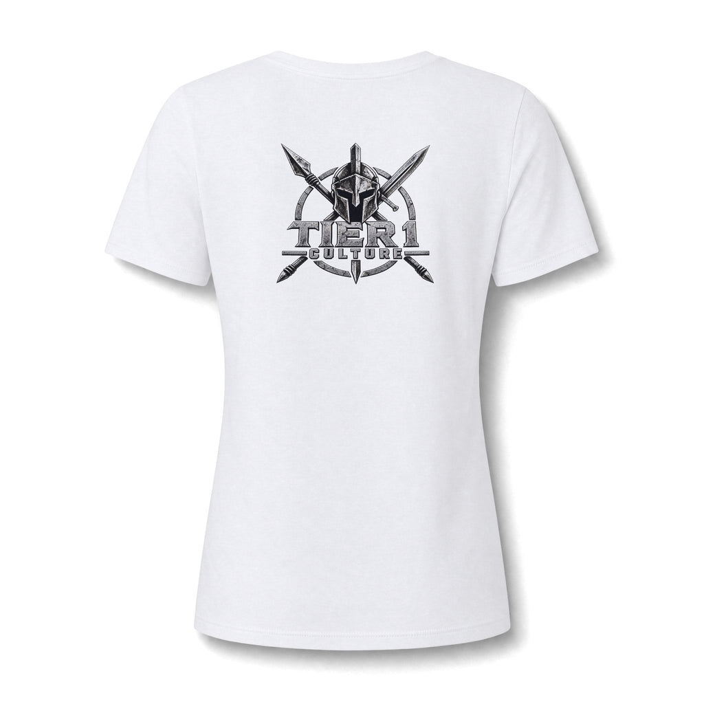 Women's V-Neck Tee – Tribal Culture Warrior Graphic