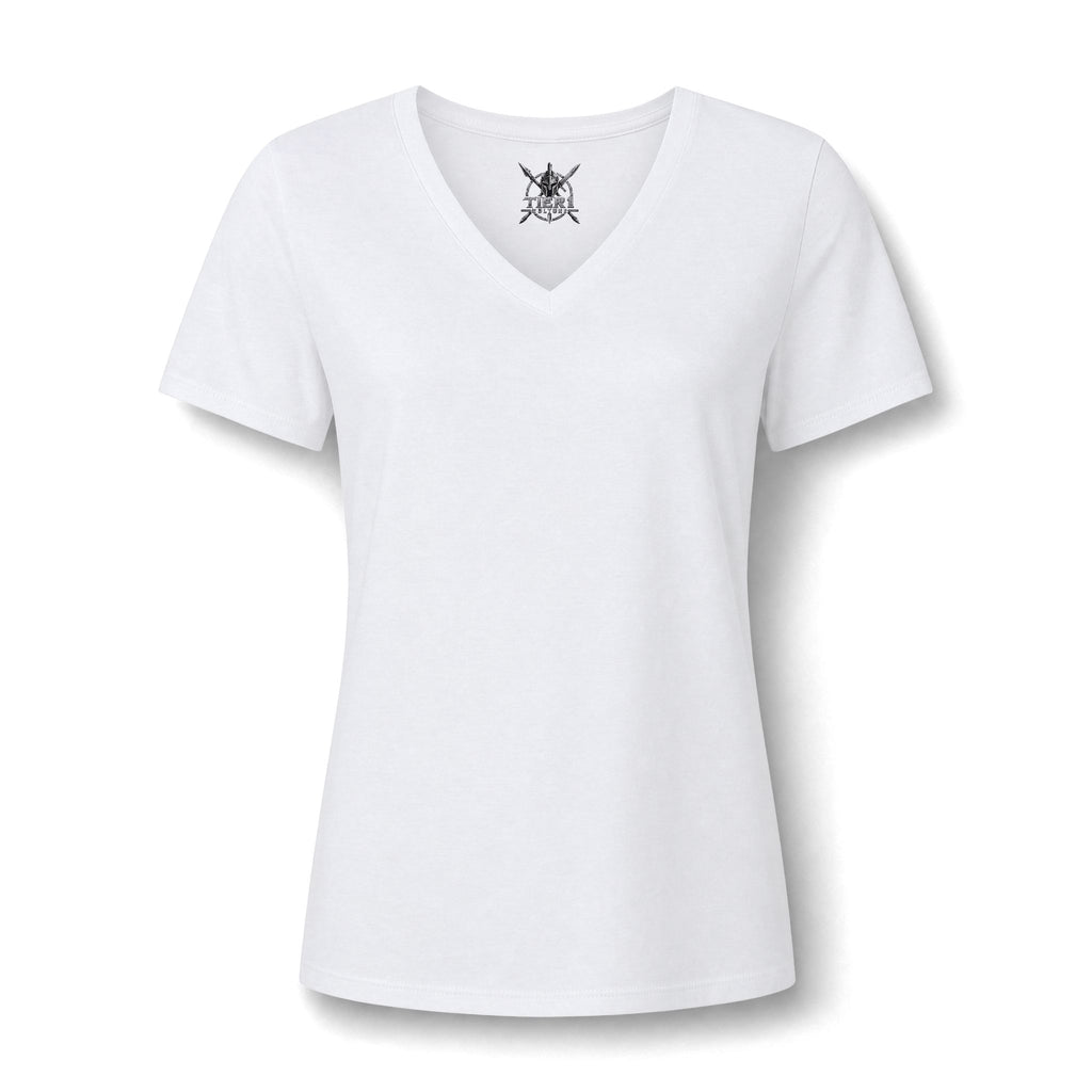 Women's V-Neck Tee – Tribal Culture Warrior Graphic