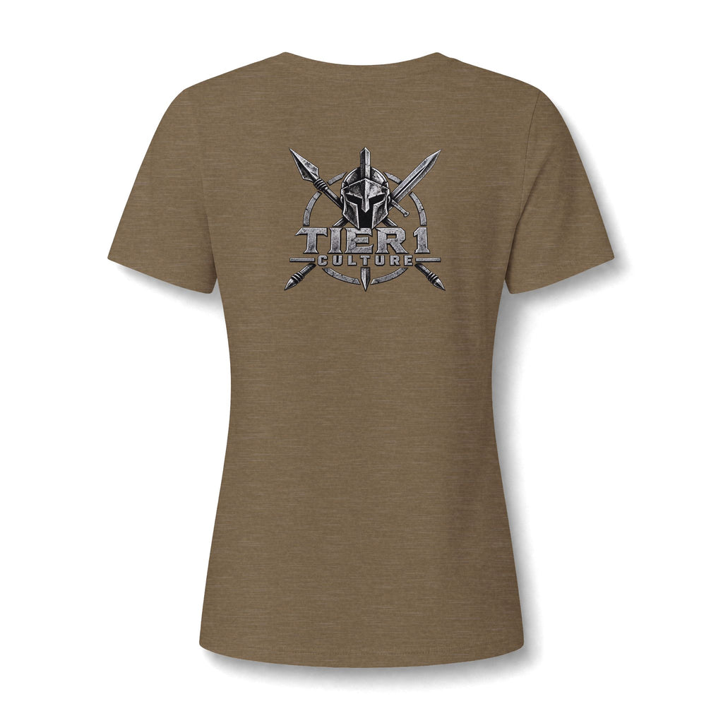 Women's V-Neck Tee – Tribal Culture Warrior Graphic