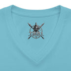 Women's V-Neck Tee – Tribal Culture Warrior Graphic