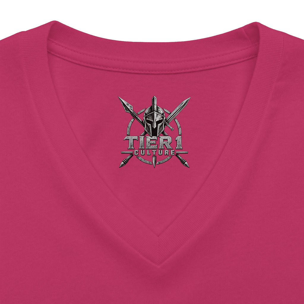 Women's V-Neck Tee – Tribal Culture Warrior Graphic