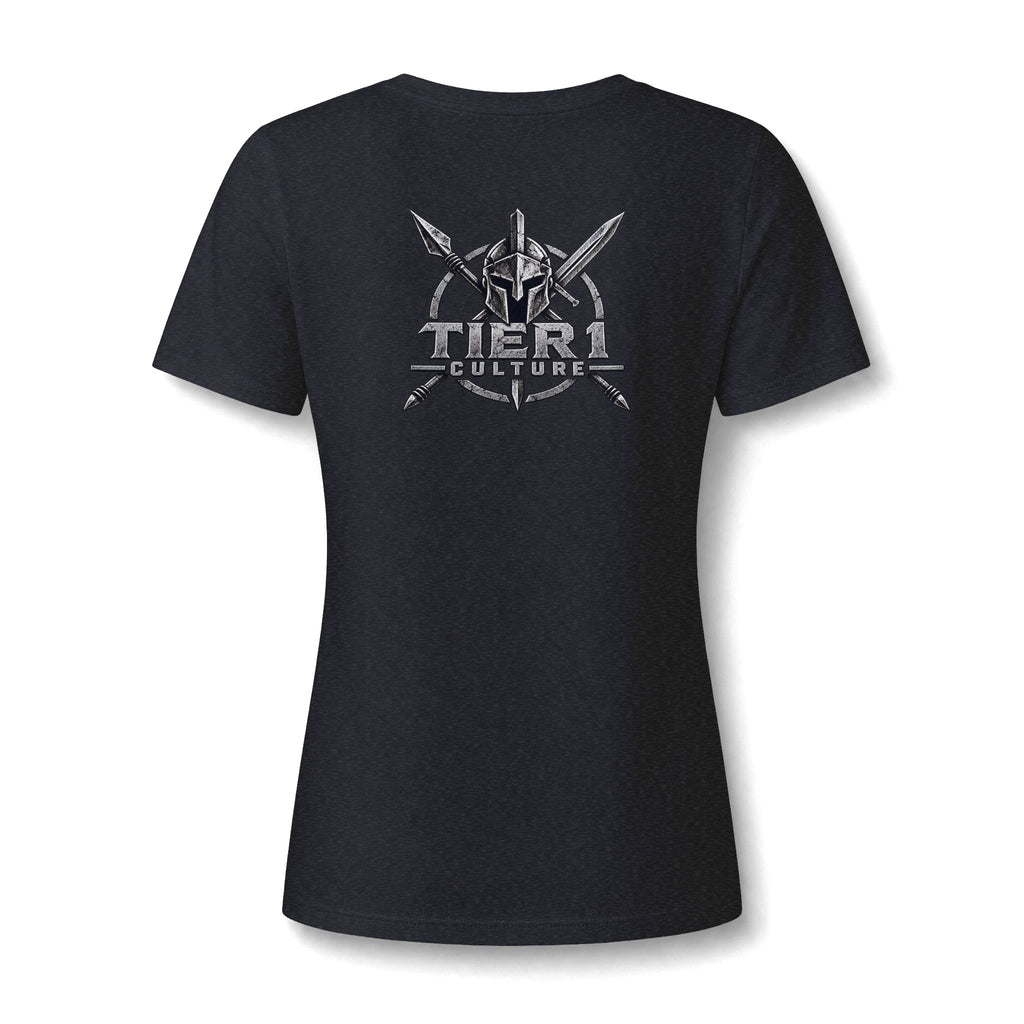 Women's V-Neck Tee – Tribal Culture Warrior Graphic
