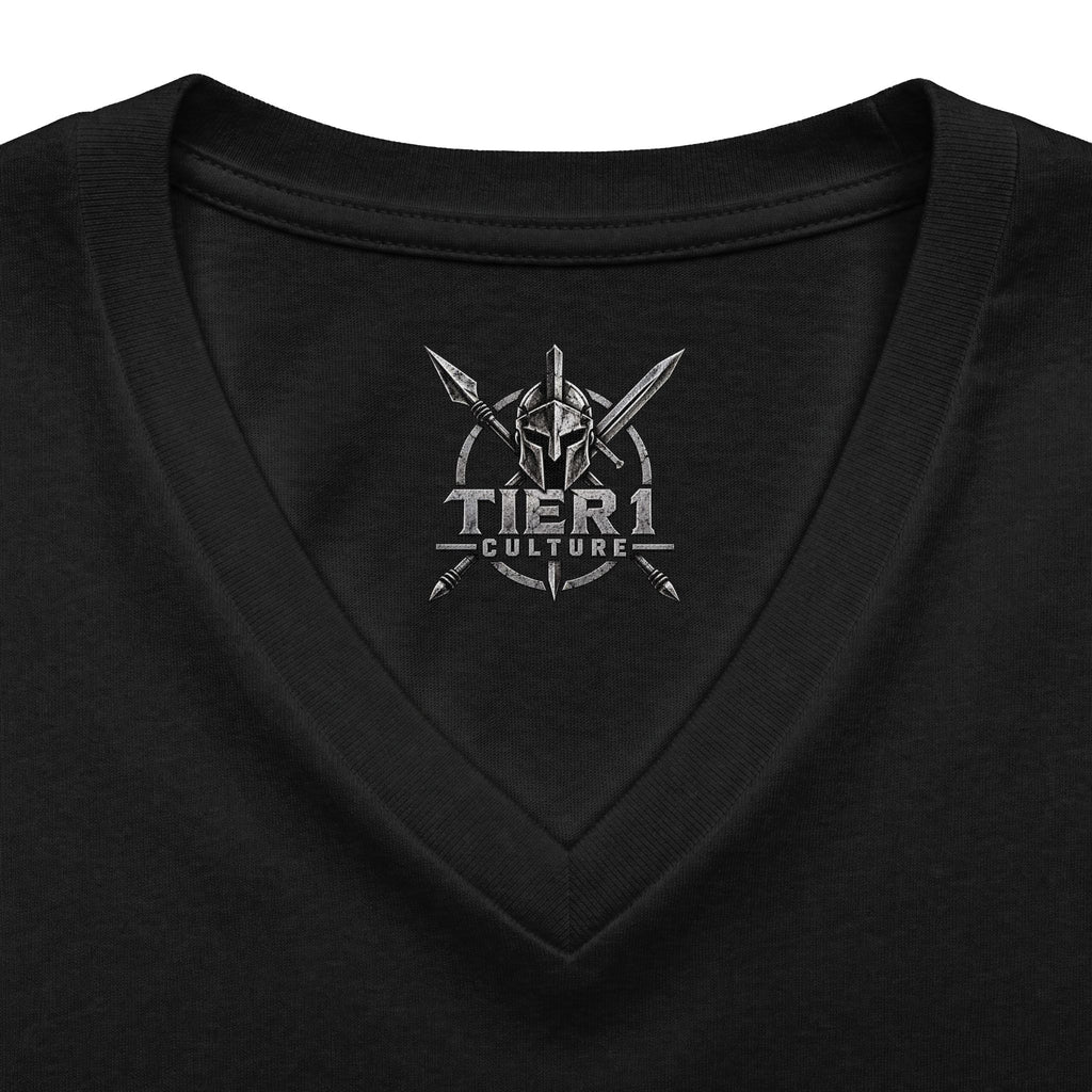 Women's V-Neck Tee – Tribal Culture Warrior Graphic