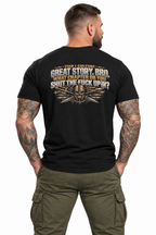 AI-generated model — correct rear view of Gearhead Wrench Skull Graphic T-Shirt